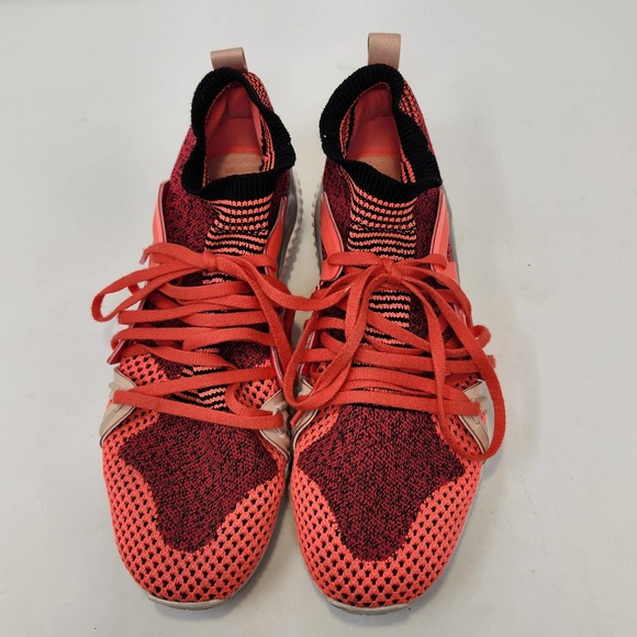 Adidas Stella McCartney Womens Edge Knit Trainer Sneakers 7.5 Pink Black Mid Top - Picture 2 of 9